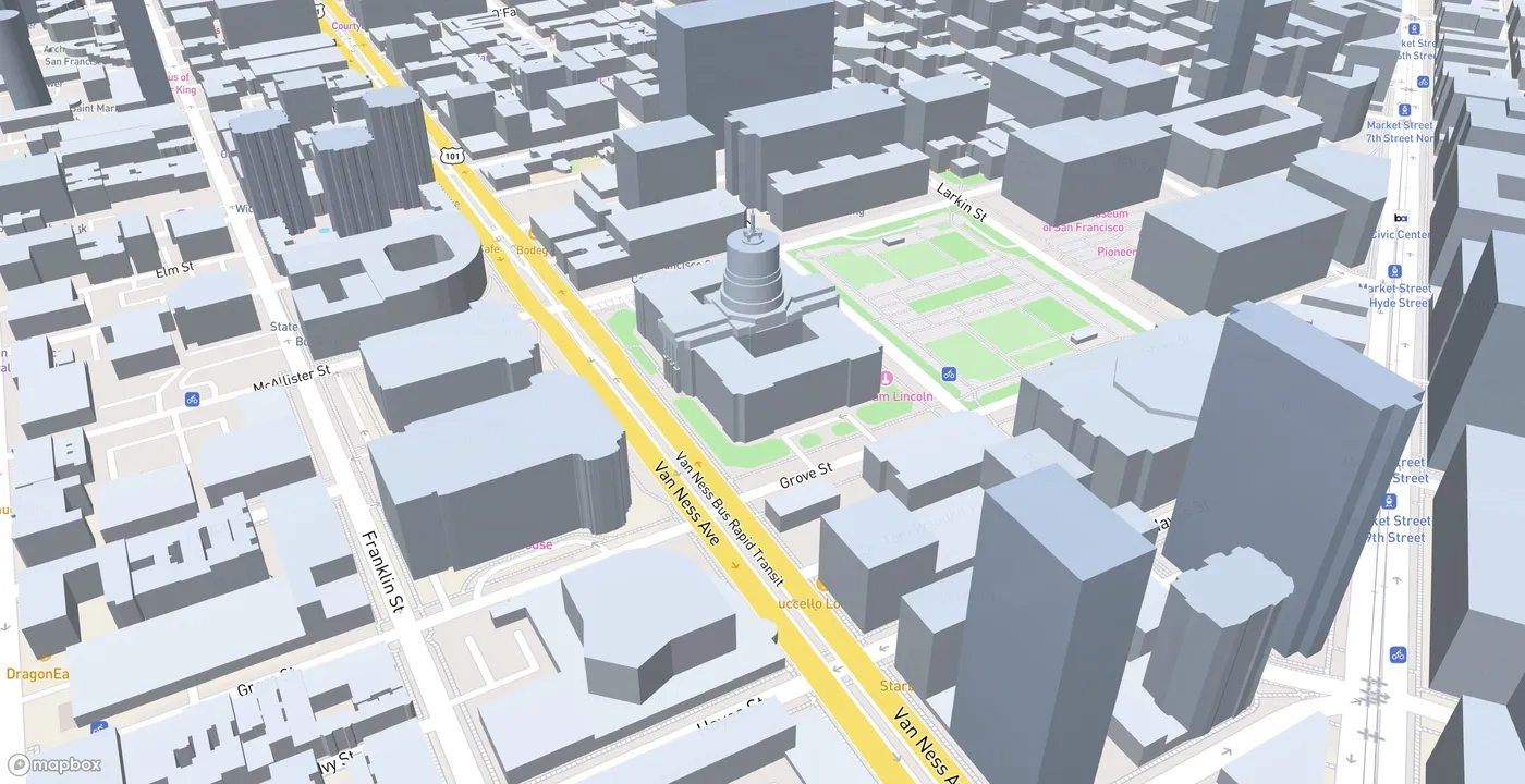3D map of San Francisco City Hall